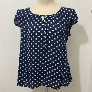 Navy Polka Dot Blouse